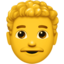 Emoji de hombre: pelo rizado en Apple, iOS