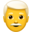 Emoji de hombre: pelo blanco en Apple, iOS