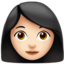 Emoji de cara de mujer en Apple, iOS