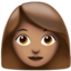 Emoji de cara de mujer en Apple, iOS