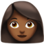 Emoji de cara de mujer en Apple, iOS