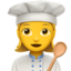 Emoji de mujer cocinera en Apple, iOS