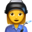 Emoji de mujer trabajadora de la fábrica en Apple, iOS