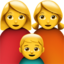 family: woman, woman, boy Emoji on Apple, iOS