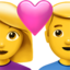 Emoji de pareja con corazón: mujer, hombre en Apple, iOS