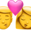 kiss: woman, man Emoji on Apple, iOS