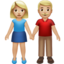 woman and man holding hands Emoji on Apple, iOS