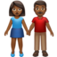 woman and man holding hands Emoji on Apple, iOS