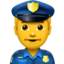 Emoji de oficial de policía hombre en Apple, iOS