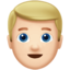 Emoji de hombre: cabello rubio en Apple, iOS