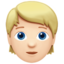 Emoji de persona: cabello rubio en Apple, iOS
