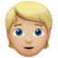 person: blond hair Emoji on Apple, iOS