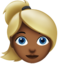 Emoji de mujer: pelo rubio en Apple, iOS