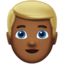 Emoji de hombre: cabello rubio en Apple, iOS