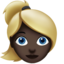 woman: blond hair Emoji on Apple, iOS