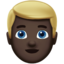 Emoji de hombre: cabello rubio en Apple, iOS