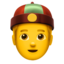 Emoji de hombre con gorra china en Apple, iOS