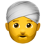 man wearing turban Emoji on Apple, iOS