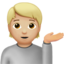 person tipping hand Emoji on Apple, iOS