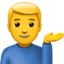 Emoji de hombre inclinando la mano en Apple, iOS