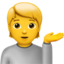 person tipping hand Emoji on Apple, iOS