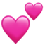 two hearts Emoji on Apple, iOS