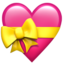 Emoji de corazón con cinta en Apple, iOS