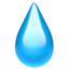 Emoji de gota de agua en Apple, iOS