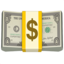 dollar banknote Emoji on Apple, iOS