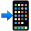 mobile phone with arrow Emoji on Apple, iOS