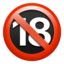 Emoji de prohibido menores de 18 años en Apple, iOS