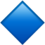 large blue diamond Emoji on Apple, iOS