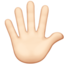 Emoji de mano con los dedos extendidos en Apple, iOS
