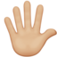 Emoji de mano con los dedos extendidos en Apple, iOS