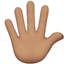 Emoji de mano con los dedos extendidos en Apple, iOS