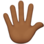 Emoji de mano con los dedos extendidos en Apple, iOS
