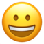 grinning face Emoji on Apple, iOS