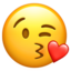 face blowing a kiss Emoji on Apple, iOS