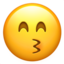 kissing face with smiling eyes Emoji on Apple, iOS