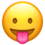 Emoji de cara sacando la lengua en Apple, iOS