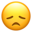 disappointed face Emoji on Apple, iOS