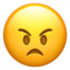Emoji de cara enfadada en Apple, iOS