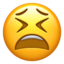 Emoji de cara cansada en Apple, iOS