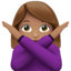 woman gesturing NO Emoji on Apple, iOS