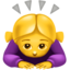 Emoji de mujer inclinándose en Apple, iOS