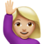 woman raising hand Emoji on Apple, iOS