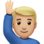 man raising hand Emoji on Apple, iOS