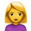 Emoji de mujer pucheros en Apple, iOS