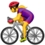 Emoji de mujer ciclista en Apple, iOS