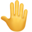 Emoji de dorso levantado de la mano en Apple, iOS